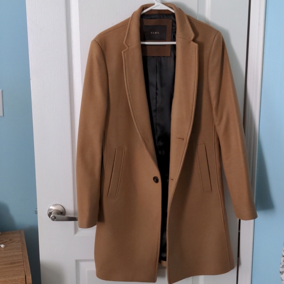 Zara Other - Zara camel lapel overcoat size medium new